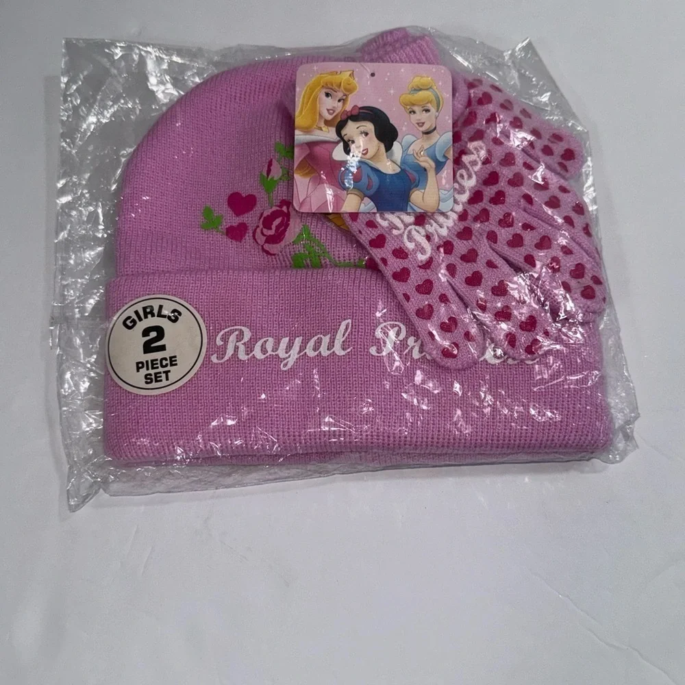 Disney Princess Toddler Girl's pink Hat & Mittens Set
